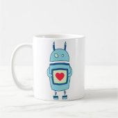 Mug Robot bleu avec le coeur (Gauche)