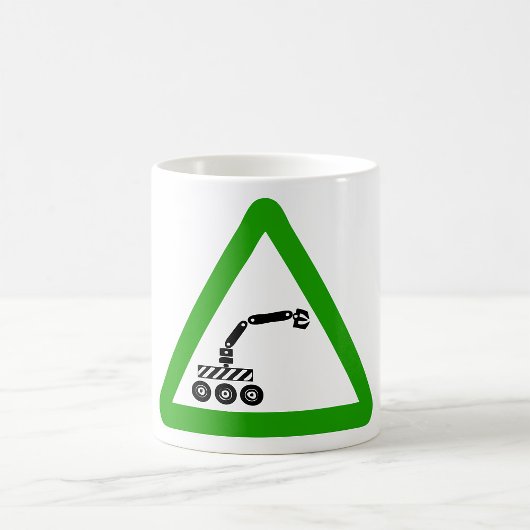 Mug Robot Crossing Warning Sign