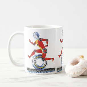 Mug Robot de science-fiction vintage courant avec roue