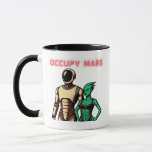Mug Robot Humanoïde Futuriste sur une Planète Extrater