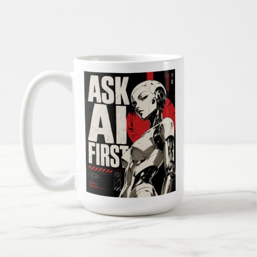 Mug Robot humanoïde IA Design Technologique Futuriste (Gauche)