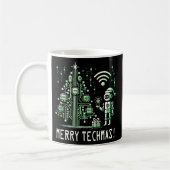 Mug Robot IA avec arbre de Noël Tech - Joyeux Techmas (Gauche)