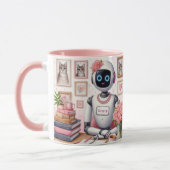 Mug Robot IA Girly Tech Grace Rose Pailleté (Gauche)