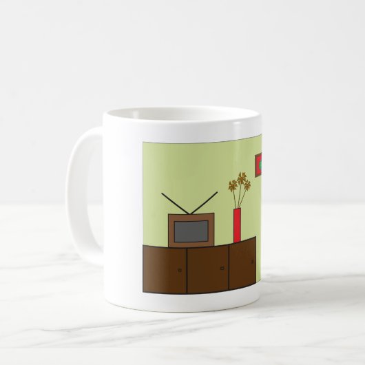 Mug Robot rouge rétro (Devant gauche)