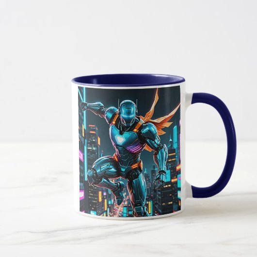 Mug Robot super-héros high-tech avec armure futuriste. (Droite)
