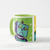 Mug Robot triste/tasse de café heureuse de robot (Devant gauche)