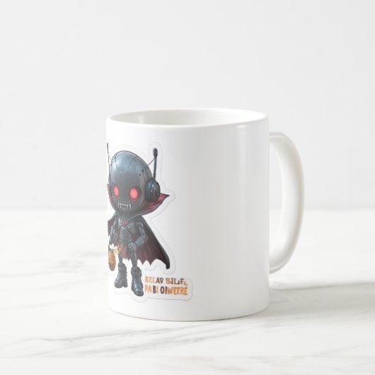 Mug Robot Vampire foncé Halloween Café Sci-Fi Éffrayan (Devant droit)