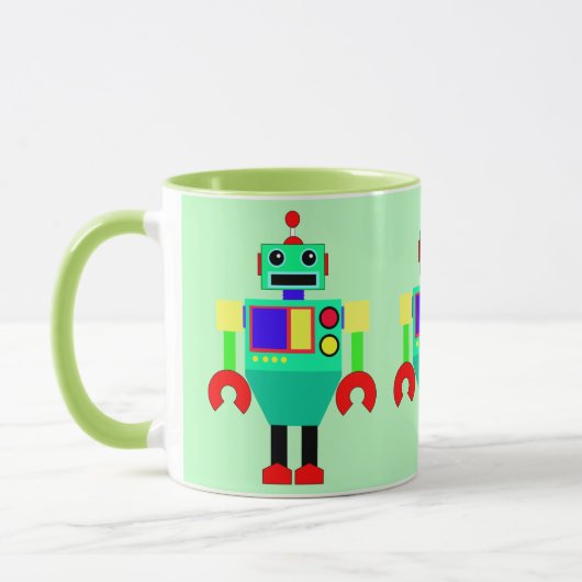 MUG ROBOT VERT, ROUGE ET JAUNE (Gauche)