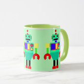 MUG ROBOT VERT, ROUGE ET JAUNE (Devant droit)