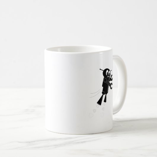 Mug Robot volant noir (Devant droit)
