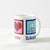 Mug Robotique de l'amour de la paix (Devant droit)