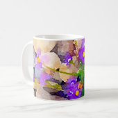 Mug Roches à fleurs violettes Aquarelle 2 (Devant gauche)