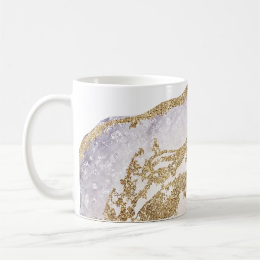 Mug *~* Rock Agate Aquarelle Géode Gold Parties scinti (Gauche)