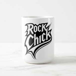Mug Rock Chick - Audacieuse Typographie noir et blanc