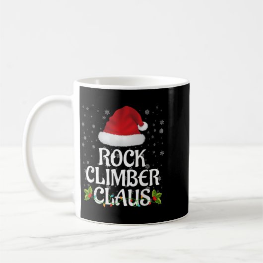 Mug Rock Climber Claus Christmas Lights Pajama Family (Gauche)