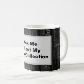 Mug Rock Collector Humoristique noir blanc rayé pierre (Devant droit)