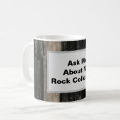 Mug Rock Collector Humoristique noir blanc rayé pierre (Devant gauche)