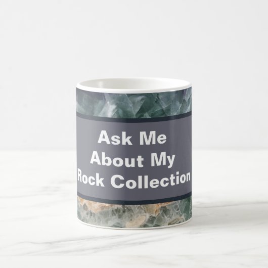 Mug Rock Collector Humour violet vert pierre polie (Centre)