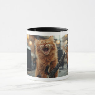 Mug Rock N Roll Chat Guitare Gingembre Rockstar