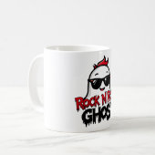 Mug Rock N Roll Ghost Mug, Fun Halloween Graphic T (Devant gauche)