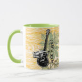 Mug Rock n Roll Guitare Barnwood Typographie Retro Mai (Gauche)