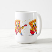 Mug **Rock ’n’ Roll Pizza – Tranche drôle qui joue de (Devant droit)