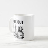 Mug Rock Out with your Flock Out! - Funny Jesus Meme (Devant gauche)
