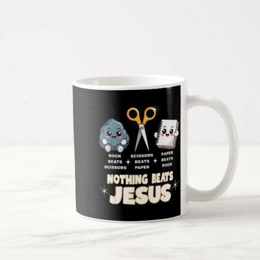 Mug Rock Paper Scissors But Nothing Beats Jesus Funny (Droite)