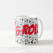 Mug Rock & Roll - rouge & noir - personnaliser tex (Devant droit)