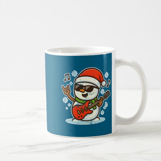Mug Rock Snowman With Guitar Premium Tri-blend  (Droite)