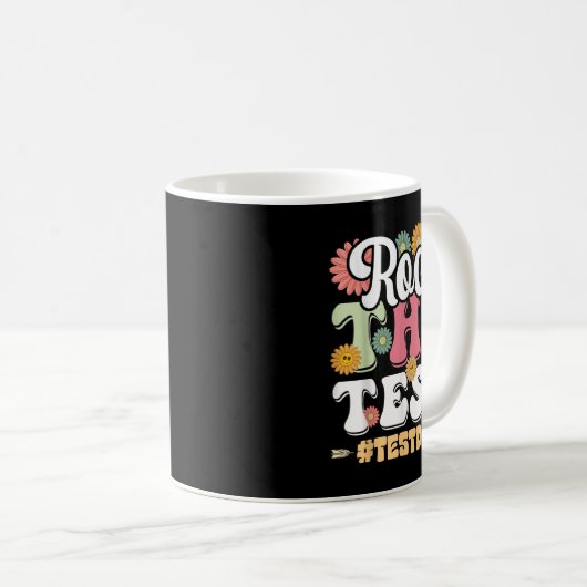 Mug Rock The Test Testing Day Groovy Motivational Teac (Devant droit)