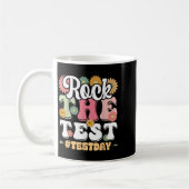 Mug Rock The Test Testing Day Groovy Motivational Teac (Gauche)