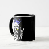 Mug Rocker Skeleton Casquette Skin Cool Halloween Punk (Devant gauche)
