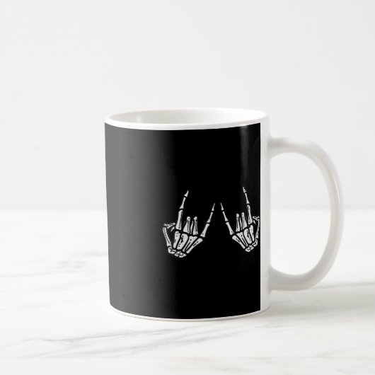 Mug Rocker Skeleton Rocher Main Rock Sur Costume Drôle (Droite)