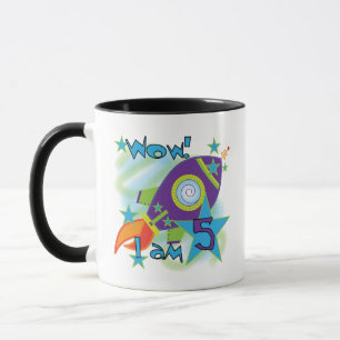 Mug Rocket Ship 5e Anniversaire T-shirts et cadeaux