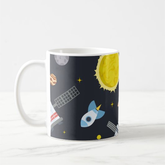 Mug Rocket space globe solar system and planet cosmos (Gauche)