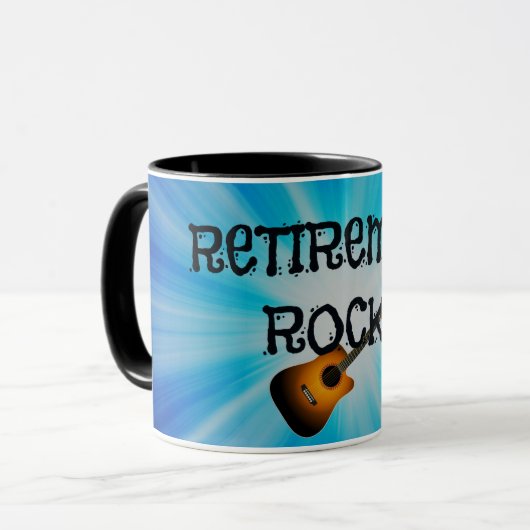 Mug Rocks de retraite—conception de guitare personnali (Devant gauche)