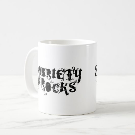 Mug Rocks Sobriety pour Fun Love Rockers Sober (Devant gauche)