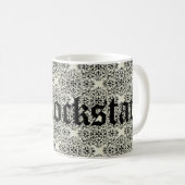 Mug Rockstar Damask Guitar Mug, Turquoise (Devant droit)