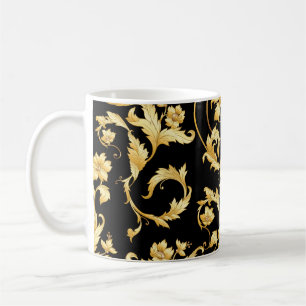 Mug Rococo baroque, motif floral victorien.