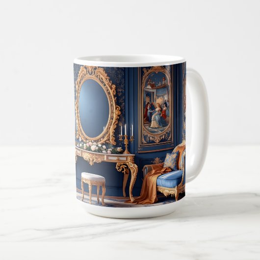 Mug Rococo Bleu Royal (Devant droit)