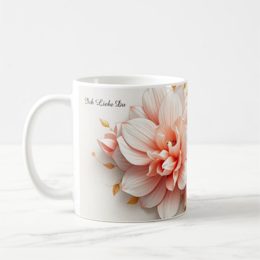 Mug Rococo cœur & fleurs pastel | Esthétique coquette (Gauche)