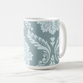 Mug Rococo Damask Art I Duck Egg Blue+Teal (Devant droit)