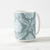 Mug Rococo Damask Lg Pattern Duck Egg Blue+Teal (Devant droit)