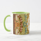 Mug Rococo tapisserie à fleurs victoriennes vert rose (Gauche)