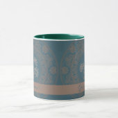 Mug Rococo Turquoise doré personnalisé Lotus Dot Manda (Centre)