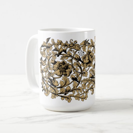 Mug Rococo Vin et oiseaux Baroque du XVIIIe siècle Mot (Devant gauche)