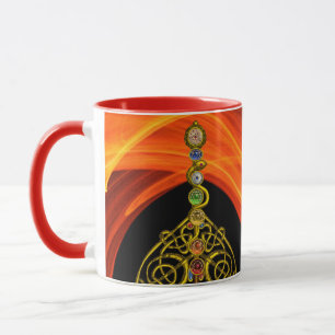 Mug ROD ASCLEPIUS, 7 CHAKRAS, YOGA HOLISTIC Orange