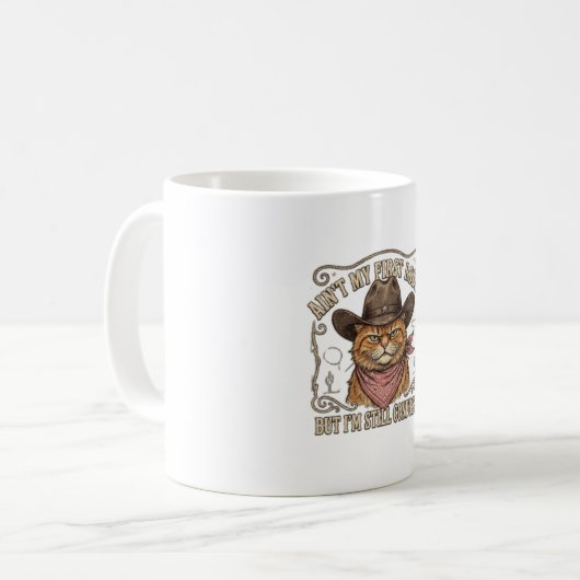 Mug Rodéo de Chat Cow-Boy Confus (Devant gauche)