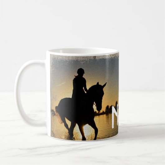 Mug Rodéo Rodéo design Cheval Personnalisé Conception (Gauche)